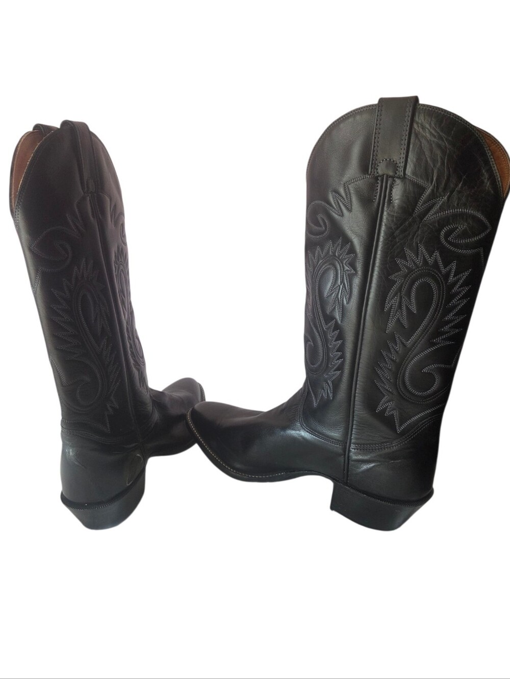 Classic Alberta  Boot Black Leather Men's Cowboy Boots